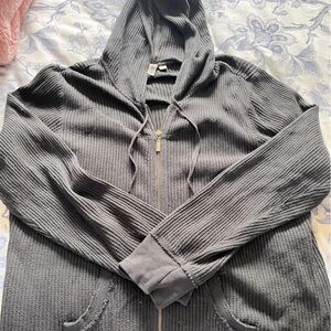 Caslon lightweight cotton zipper hoodie